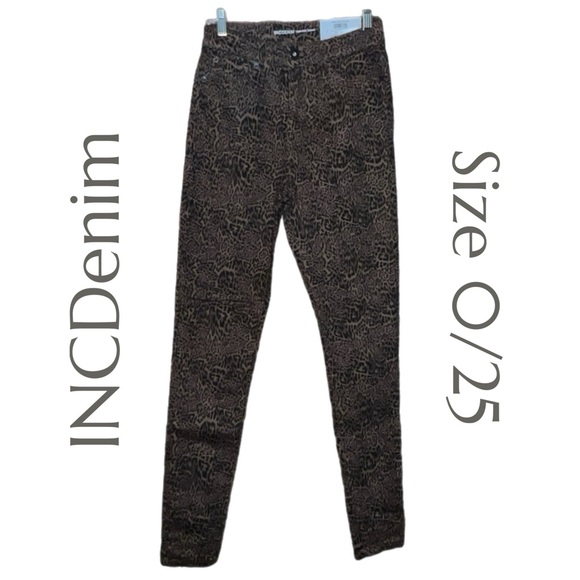 INCDenim - Animal Print Skinny Jeans - Size 6/28 - Picture 2 of 8